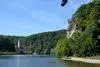 Der Donaudurchbruch mit Blick auf das Kloster Weltenburg und die Bischofsbucht.